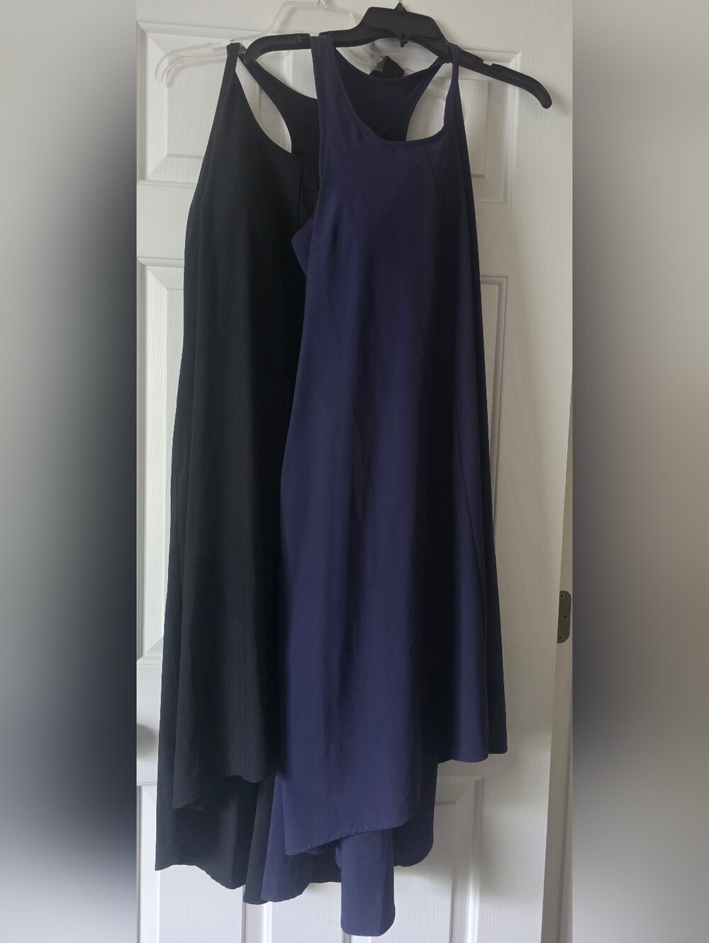 Breezeful RacerPocket High Low Flowy Midi Quick Dry Dress. Navy & Black (MED)